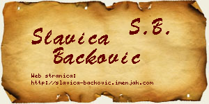 Slavica Backović vizit kartica